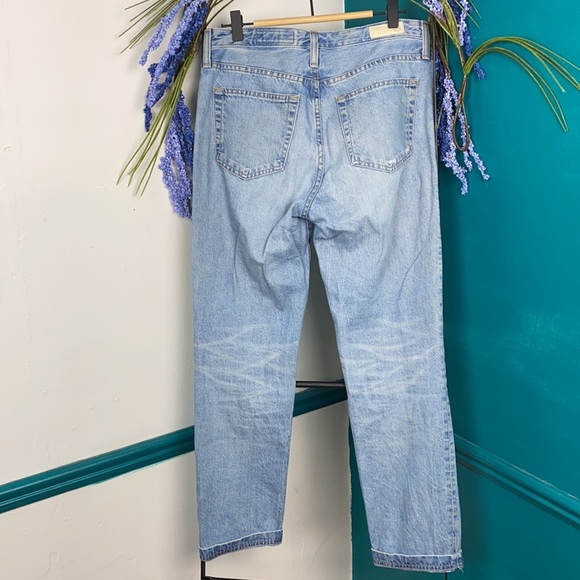AG-ED denim The Isabelle high rise straight crop distressed light wash j… - Picture 10 of 13